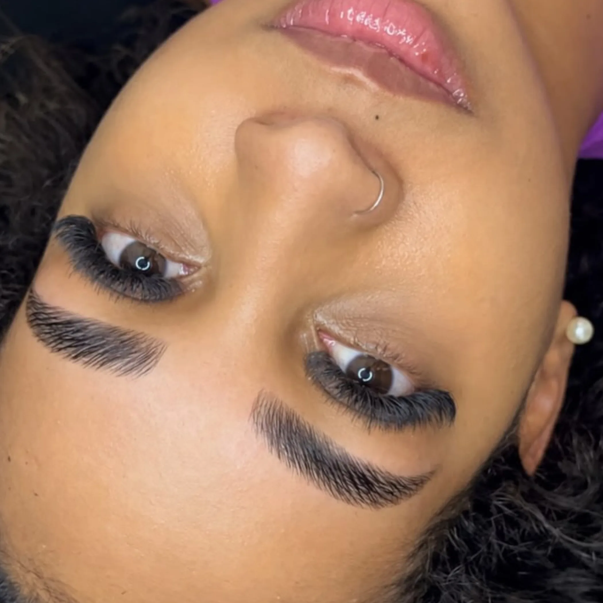 groomed brows close-up