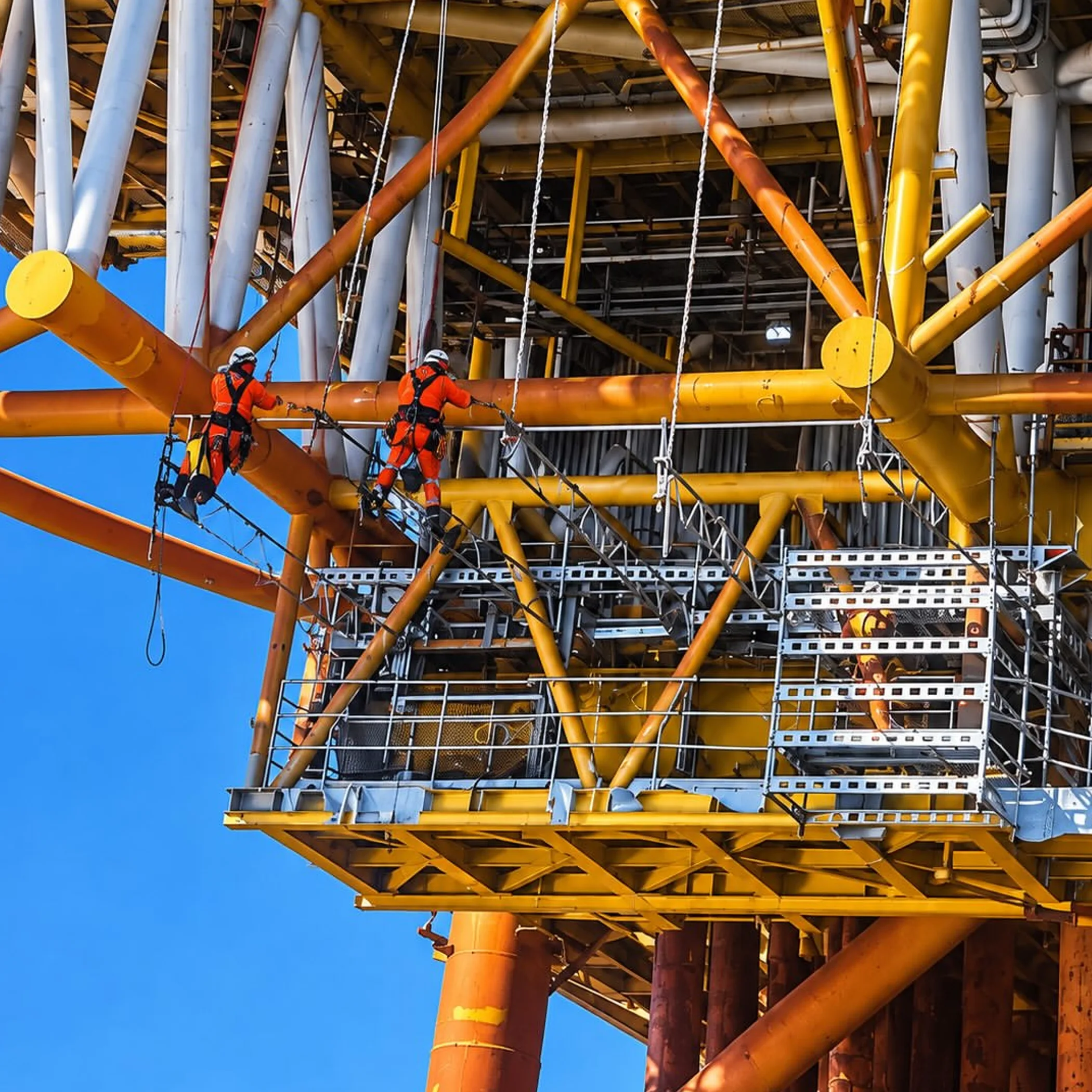 workers using rope access gear