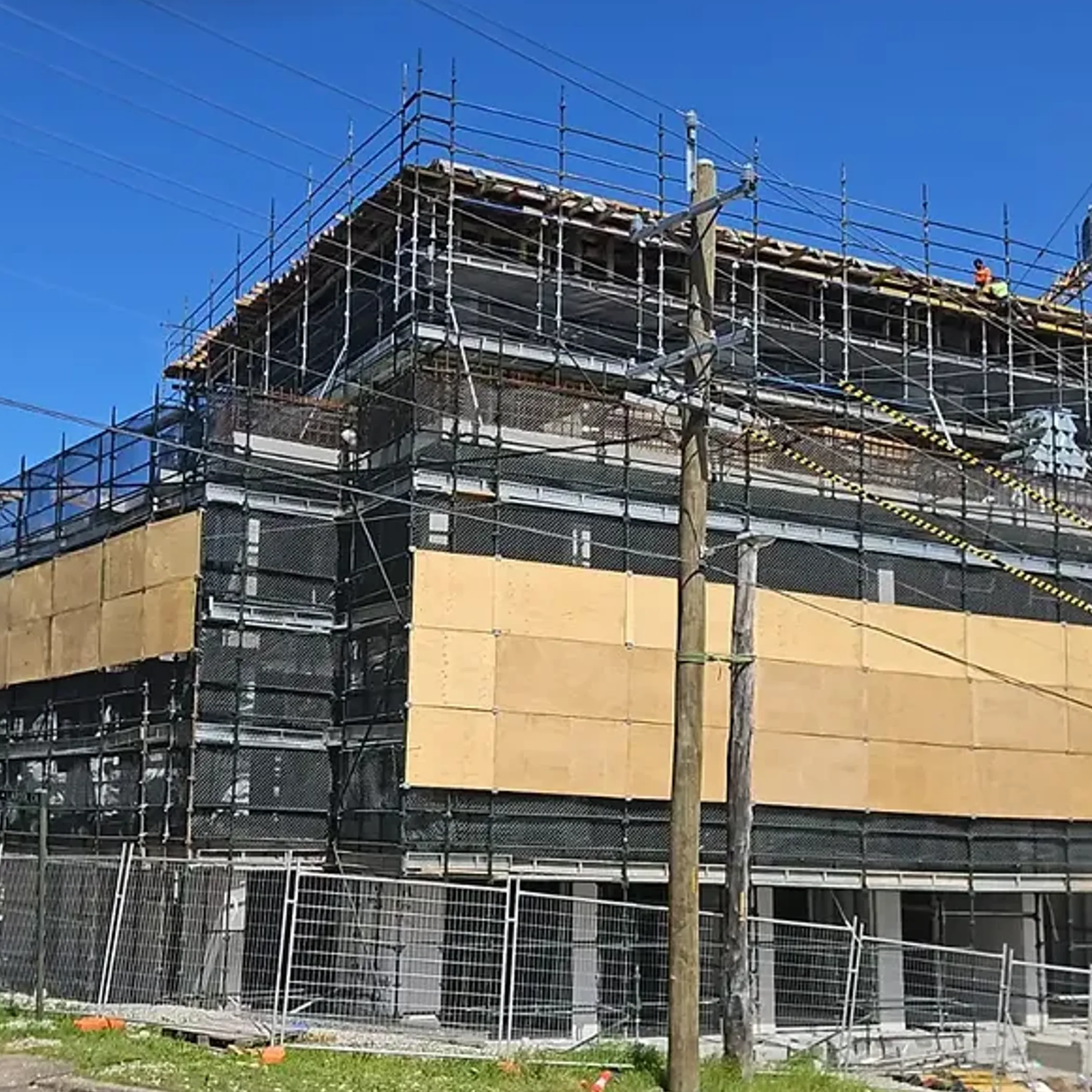 construction site with scaffolding