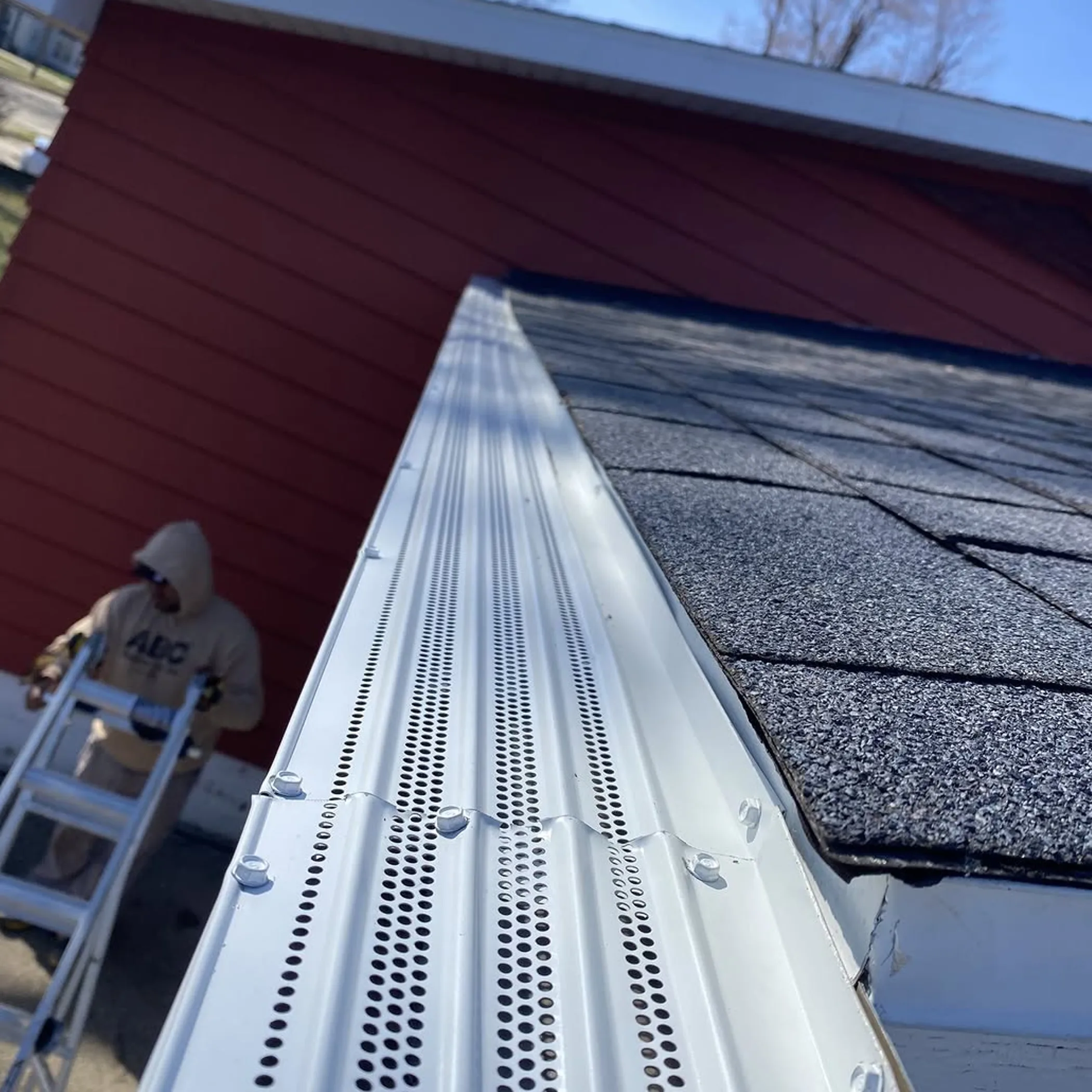 gutter guards on residential roof