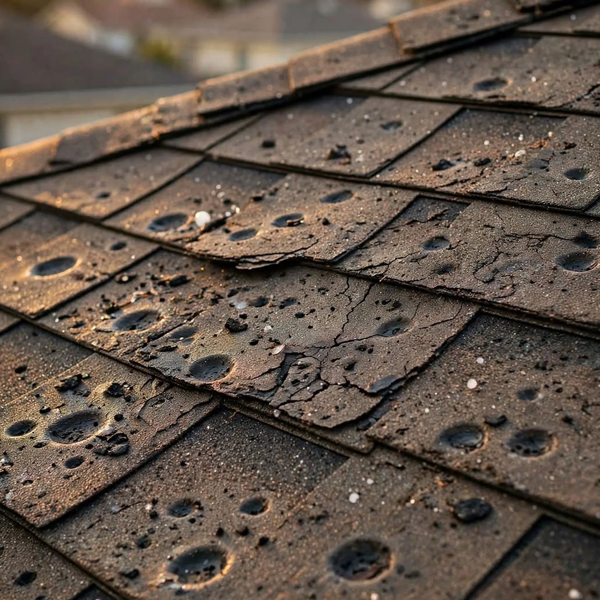 storm damage to a roof
