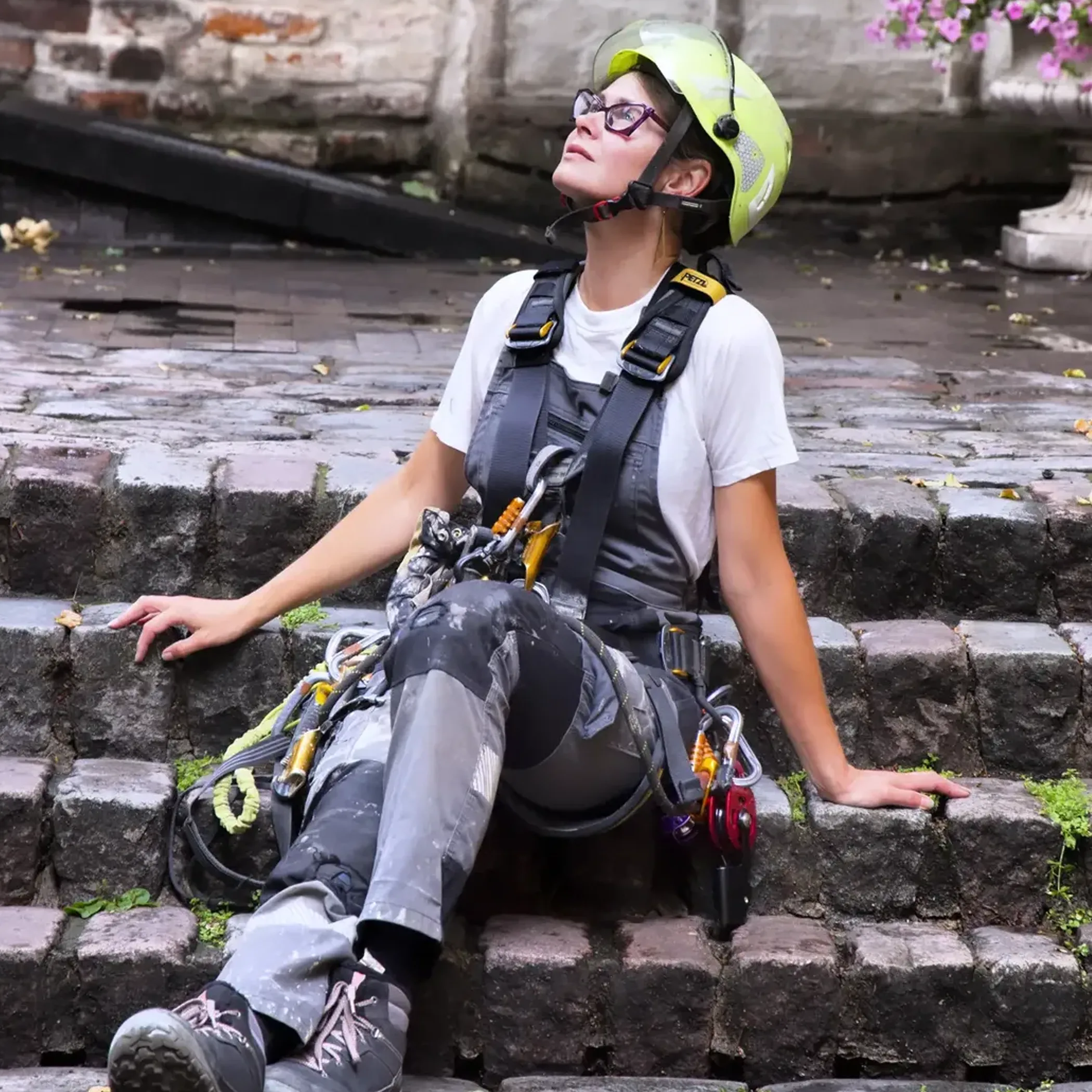 rope access professional in safety gear